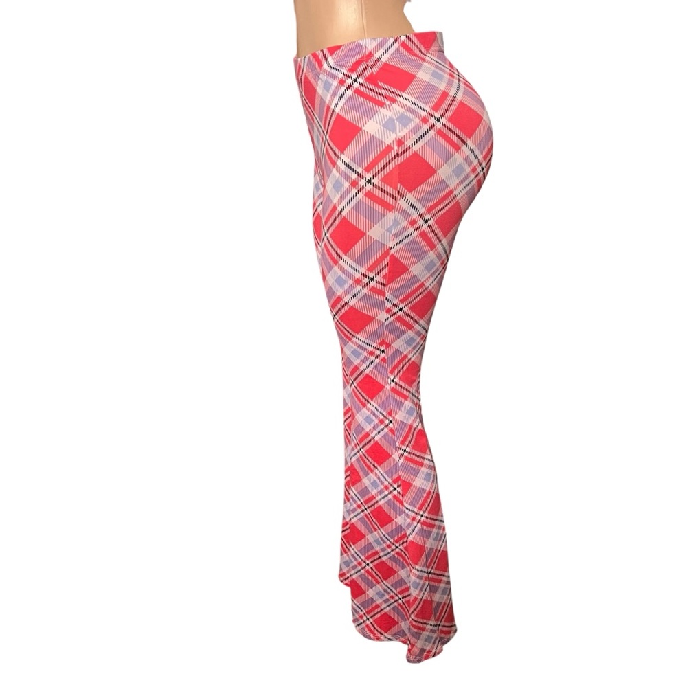 Plaid Flare Women's Pants - Picture 5 of 6